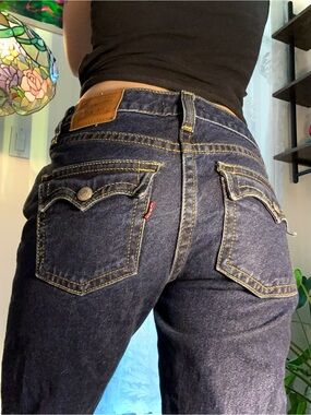 Levi’s Low Rise ‘Noughties Bootcut’ Dark Wash Blue Jeans